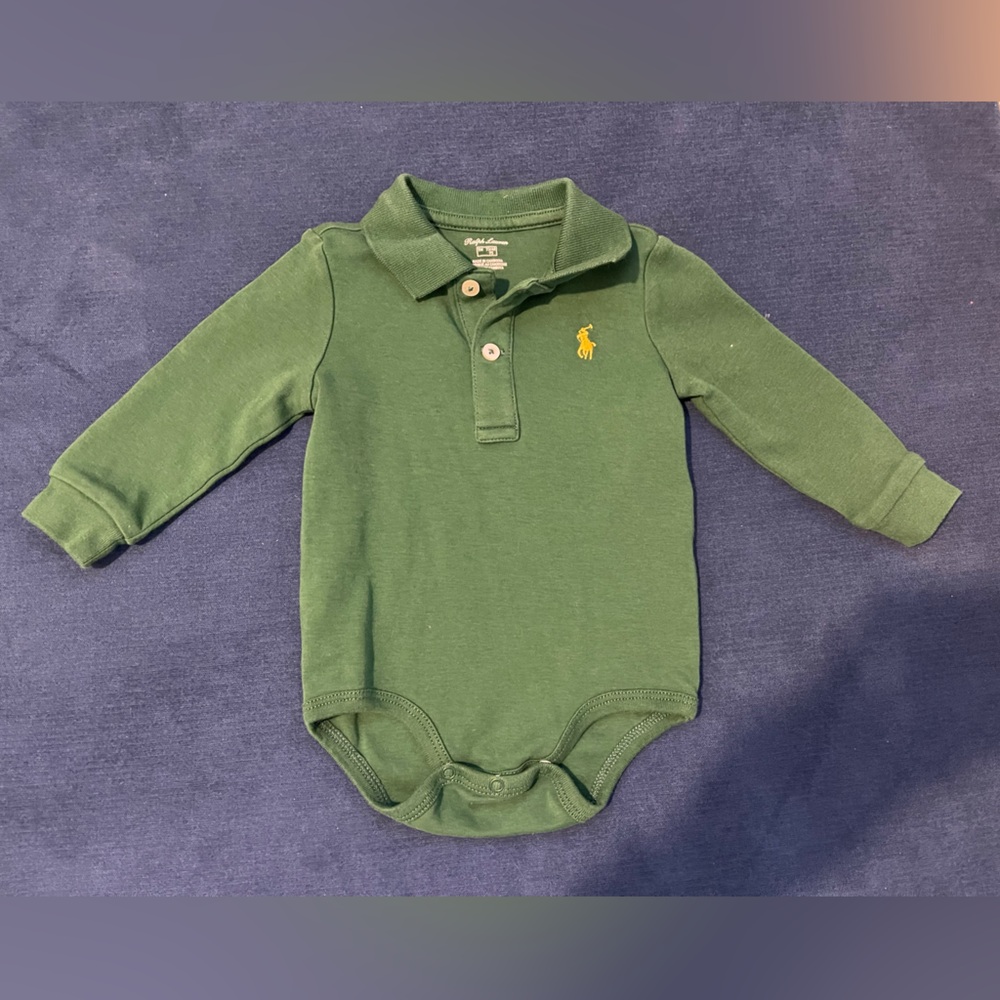 Ralph Lauren polo onesie infant 9mo new w/o tags, green